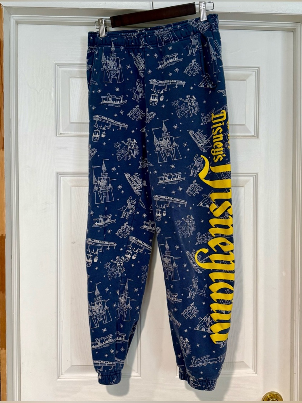 Disney 100 Anniversary Disneyland Park Retro Icons Navy Fleece Sweatpants